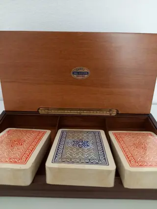 Dal Negro - Kaartspel doos/koffer - Emaille, Hout, Papier, Metaal