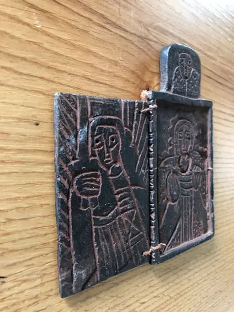 Reis-icoon (1) - Triptiek zwarte steen