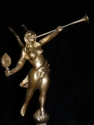 Beeld van een Engel - Brons, Steen (mineraal)