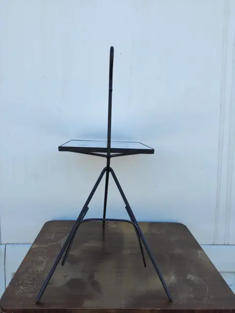 Salontafel, vintage tijdschriftenrek (1) - IJzer (gegoten/gesmeed), Keramiek