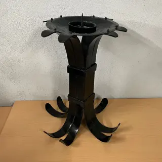 Kandelaar, Kandelaar, Standaard, Gesmede kandelaar, smeedijzer, met de hand gesmeed, stalen houder, zwart (1) - Art Nouveau - IJzer (gegoten/gesmeed)