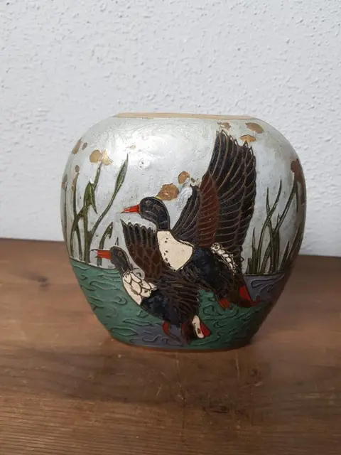 Indian Cloisonne vaasjes (2) - Messing