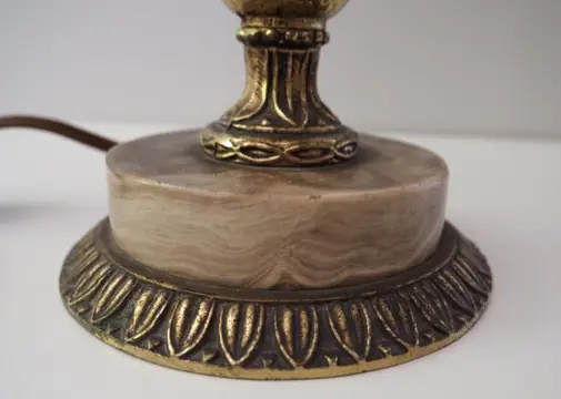 Tafellamp met marmer, messing voet (1) - Katoen, Marmer, Messing