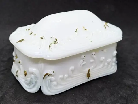 Veel van 3 juwelendoosjes - Koper, Messing, Opaline glas