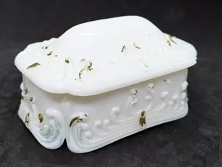 Veel van 3 juwelendoosjes - Koper, Messing, Opaline glas