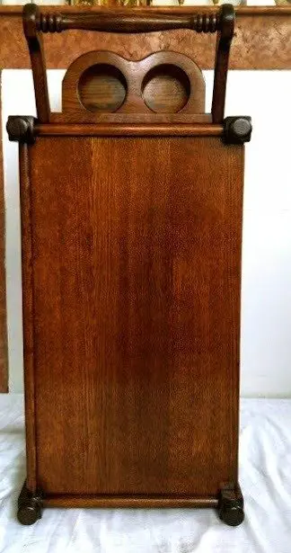 Trolley met 2 planken en 1 uittrekelement (1) - Gelakt massief eiken - Metaal - Kunststof