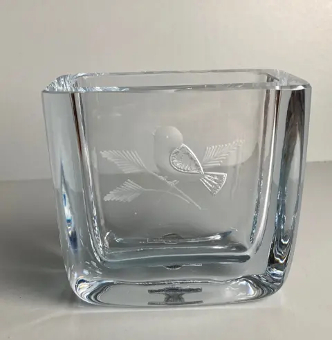 Strömbergshyttan - Geëtste kristallen vaas - Glas