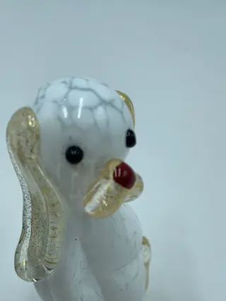 Campanella - Honden in zwart en wit murrine mix 24 kt bladgoud (2) - Glas
