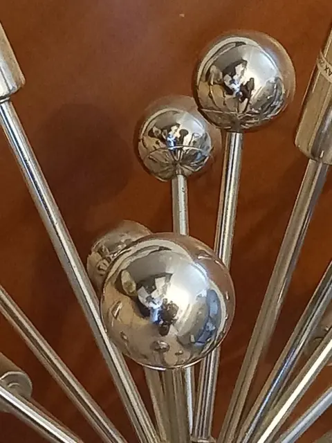 Kroonluchter, Halverwege de eeuw Chrome Spoetnik (1) - Staal