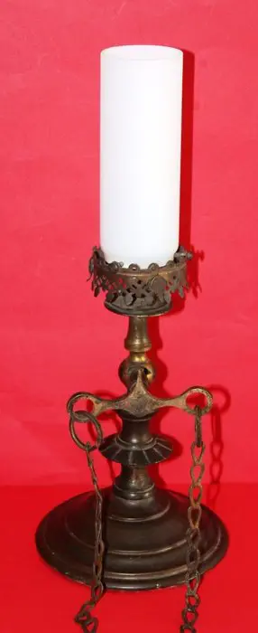 Lamp (2) - Romantisch - Glas, Messing, Staal