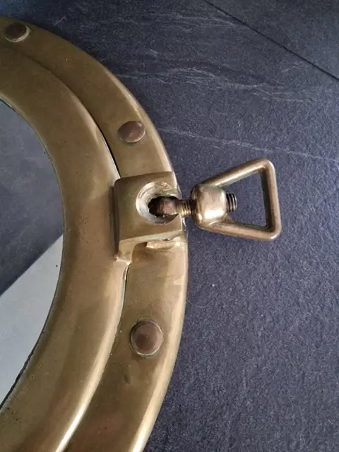 Vetusgift - Patrijspoort met spiegel (1) - Glas, Messing