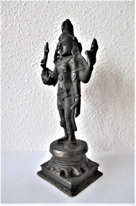 Bijzondere oude Boeddha - Gautama - man/vrouw -midden 1900 - Brons