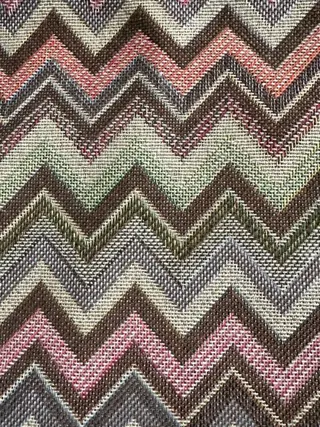 2 x 266 x 141 cm - zigzag damaststof pastel turquoise - Katoen - 21e eeuw