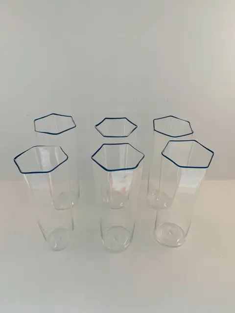 De Mio Giuliano - Drankset, Zeshoekige bril (6) - Glas