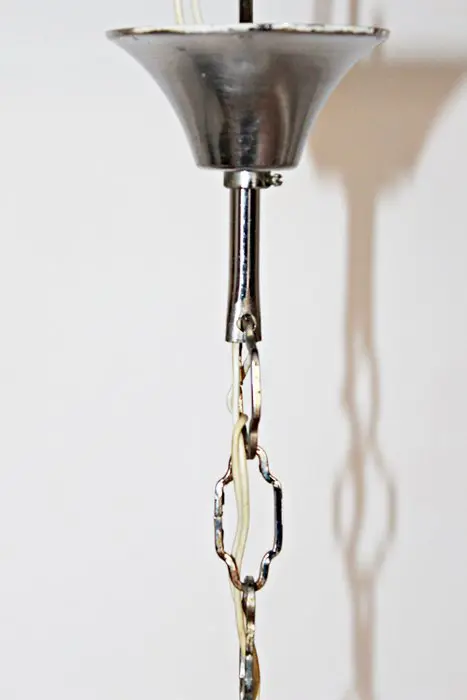 Bol tulpenlamp. jaren 70 (1) - Staal en opaline