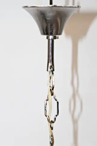 Bol tulpenlamp. jaren 70 (1) - Staal en opaline