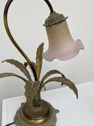 Tafellamp (1) - Brons, Glas, Messing