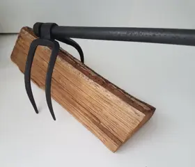 Zeldzame haardset (100 cm !) - uit een landhuis in Frankrijk - Staal