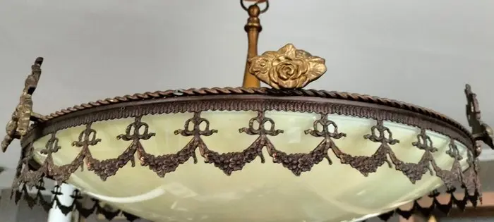 Vntage lamp jaren 50 (1) - Messing/glas