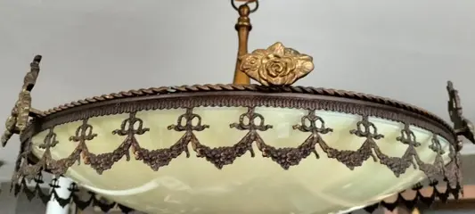 Vntage lamp jaren 50 (1) - Messing/glas