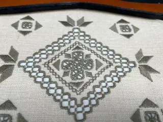 Uniek art deco stijl dienblad - Glas, Hout, Katoen