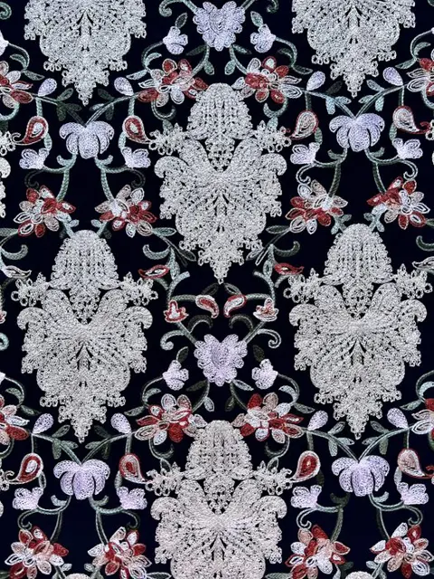 Runner tafelkleed, geborduurd in intense kleuren. 180 x 70 cm - Wol - Tweede helft 20e eeuw