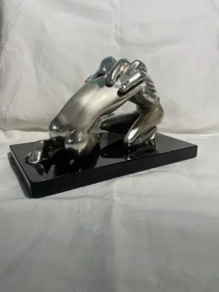 Beeld, Ottaviani - Handen - Omhelzing - Zilver gelamineerd