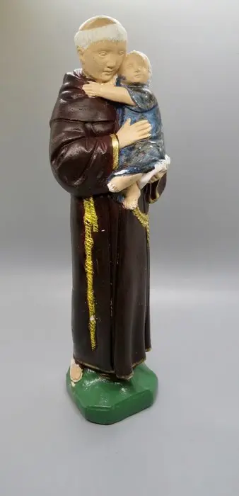 Sint Antonius met kindbeeld - Gips