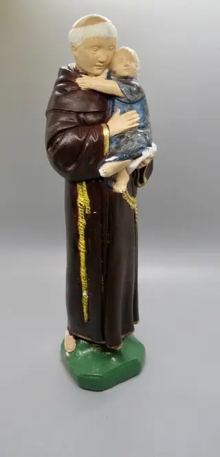 Sint Antonius met kindbeeld - Gips