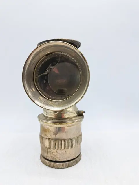 Carbidlamp/Acyteleenlamp. - Glas, Koper