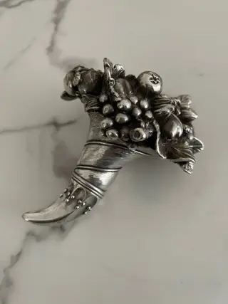 Tafeldecoratie - bloemenhoorn (1) - Zilver gelamineerd