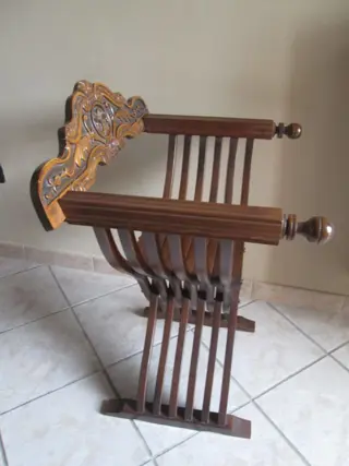 Savonarola fauteuil - donker beukenhout