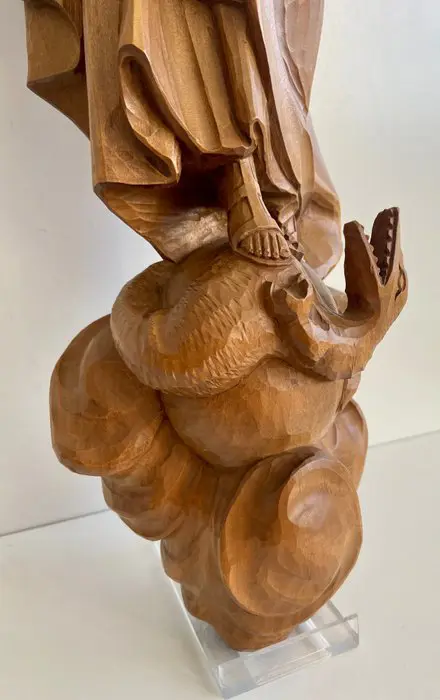 Antiek houtsnijwerk - Maria met Jezus - Hout