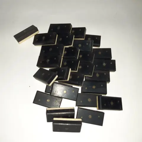 Domino-spel (28) - Been, Hout, Ebbenhout