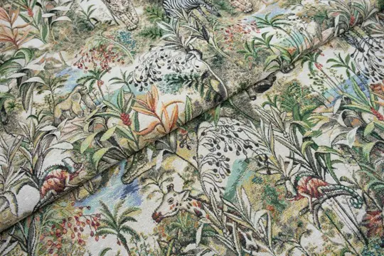 5.00 x 1.40 METER !!! Schitterende Gobelin-stof van de hoogste kwaliteit - junglepatroon - Katoen, ander - 21e eeuw