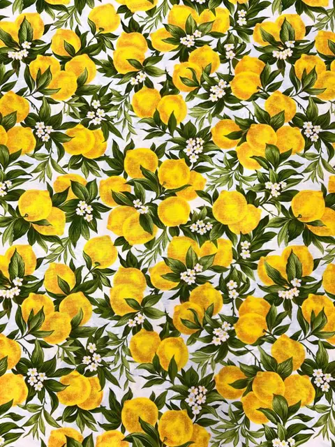 2 x 280 x 130 cm - prachtige realistische "Siciliaanse stijl" stof met citroenen en bladeren - Hars/polyester, Katoen - 21e eeuw