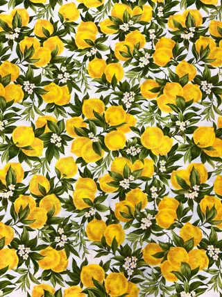 2 x 280 x 130 cm - prachtige realistische "Siciliaanse stijl" stof met citroenen en bladeren - Hars/polyester, Katoen - 21e eeuw