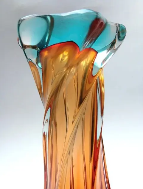 Murano - Sommerso bloemenvaas - Glas (glas-in-lood)