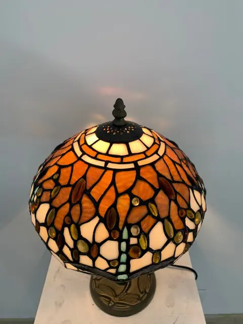 Stile Tiffany - Tafellamp - Glas-in-lood