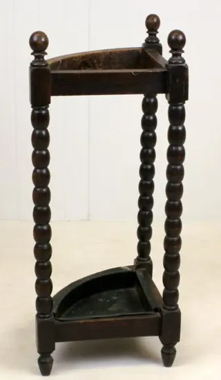 Paraplu & Wandelstok houder met opvangbakje - Hout, IJzer (gegoten/gesmeed)