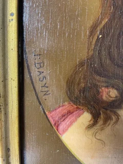 J Basyn - schilderij ' Jezus Christus " - olie op doek - eind 19e eeuw - olie op doek