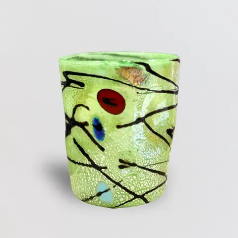 Filippo Maso - Murano - Drankset, Servies van gekleurde glazen met kan "Homage to Miró" (9) - Glas