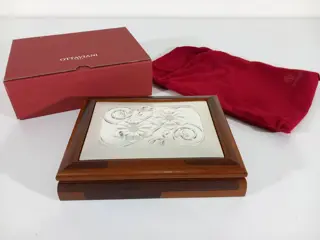 Elegante juwelendoos - Hout, Zilver gelamineerd