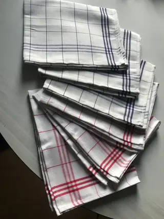 6 grote gemêleerde zuiver linnen theedoeken - 55 x 80 cm - Linnen - 1960/1970