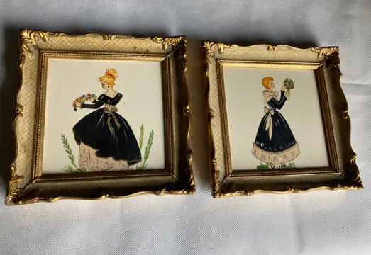 vintage kaders (2) - Hout, Keramiek