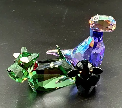 Swarovski - Lovlots - Big T The Tyrannosaurus Rex - Scottie Dog - Shady Sheep - In doos (3) - Kristal