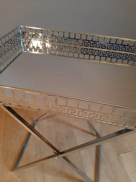 Bijzettafel- Inklapbaar tafeltje (1) - Metaal - spiegelblad