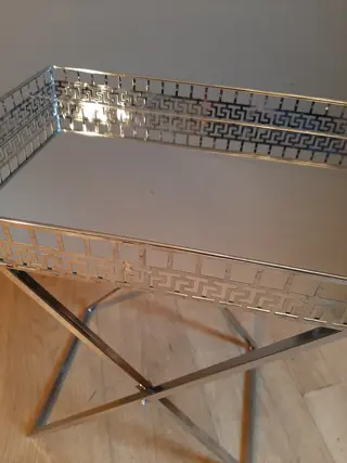 Bijzettafel- Inklapbaar tafeltje (1) - Metaal - spiegelblad