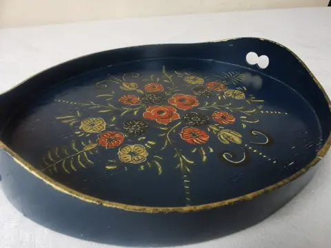 JvL - Hindeloopen Dienblad in kobalt blauw (1) - Hout