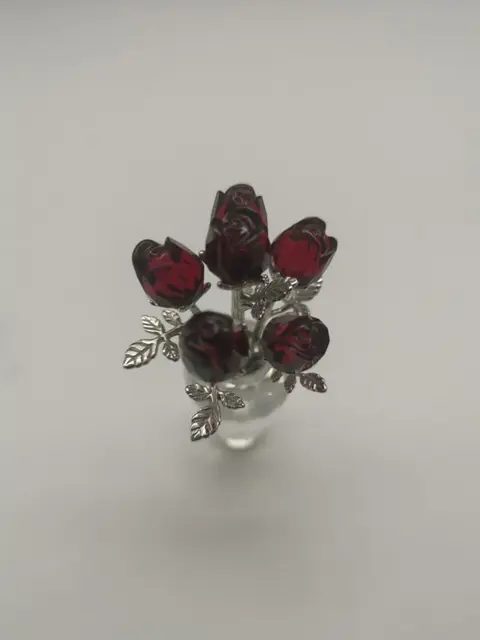 Roland Schuster - Swarovski - Vaas Rode Rozen - 627098 (1) - Kristal